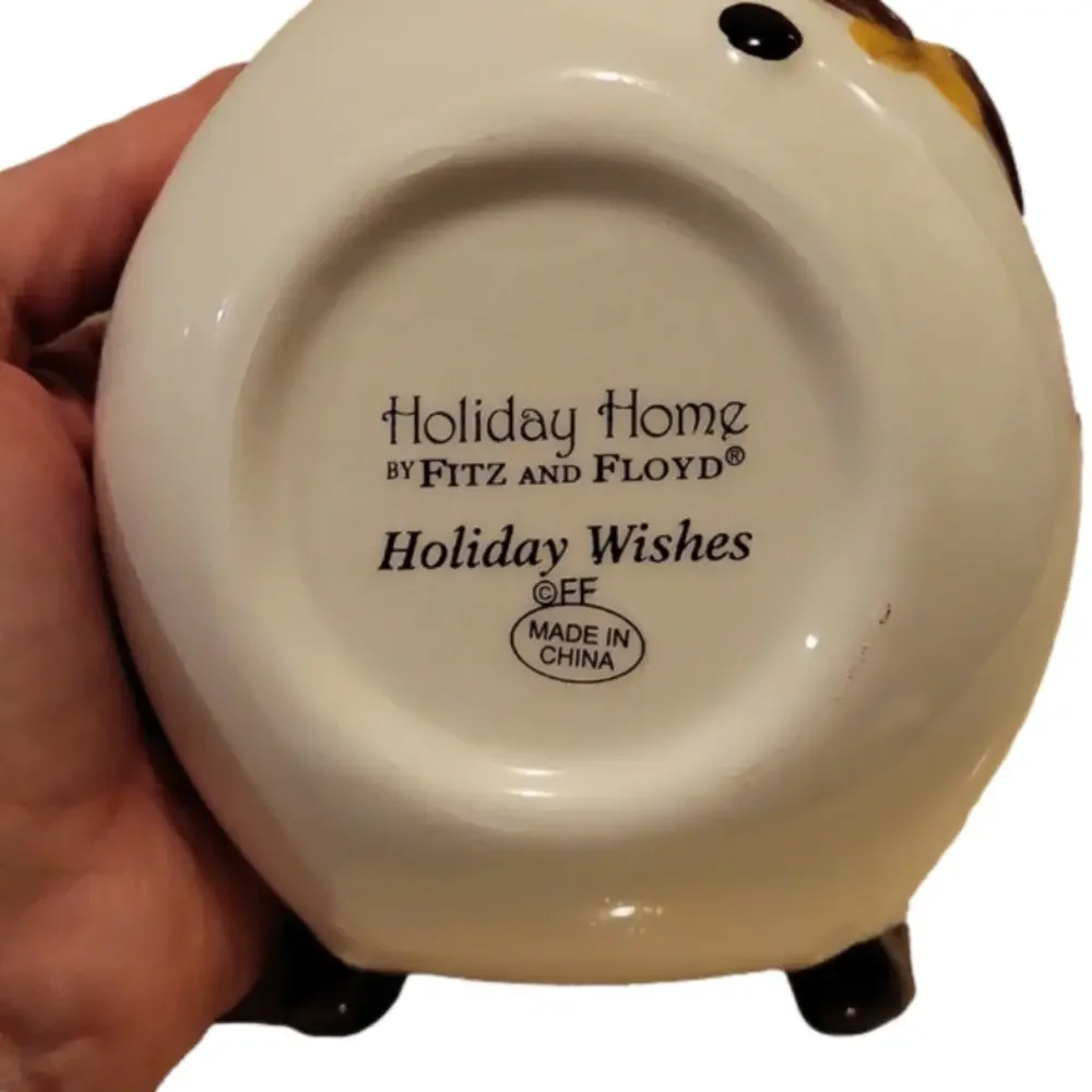 Fitz and Floyd Holiday Home, Snowman Candy Dish, 2007